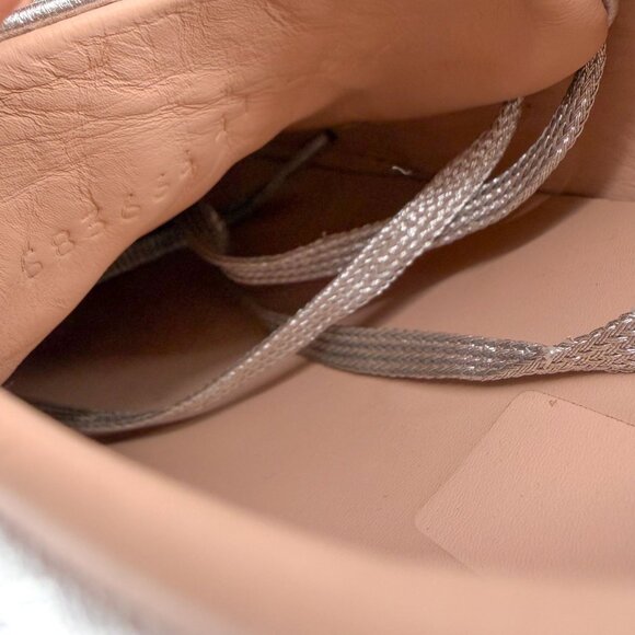 Gucci Ace Bee Silver Leather Platform Low Top Sneakers Shoes Size 41 US 11 Women - Picture 15 of 15